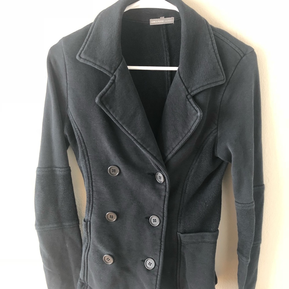 James Perse black wash peacoat